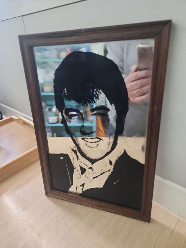 ELVIS PRESLEY CUADRO ANTIGUO ESPEJO TEC