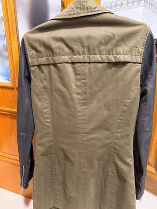 Chaqueta biker larga piel