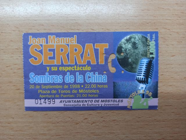 Entrada coleccionismo concierto Serrat