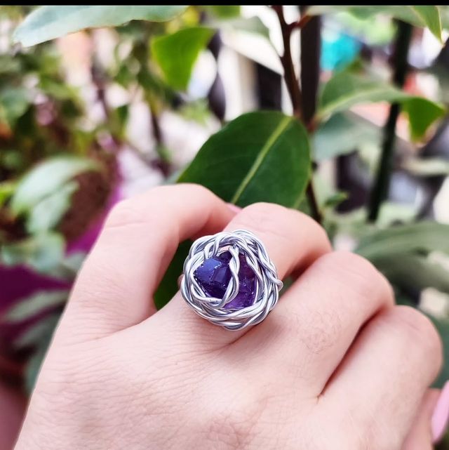 Anillo amatista hecho a mano. Me amo como amo.