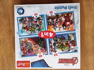 Caja con 4 puzzles superheroes de Marvel