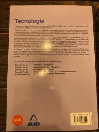 Temario oposiciones secund. (Tecnología) Ed. 2007