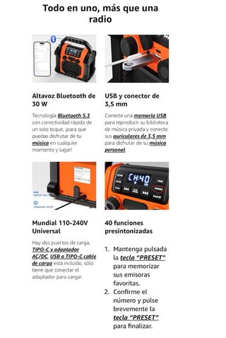 Radio Portátil USB - Nueva a estrenar