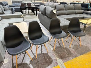 Pack de 4 Sillas Negras - Estilo y Comodidad.