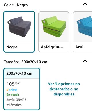 Puff cama plegable