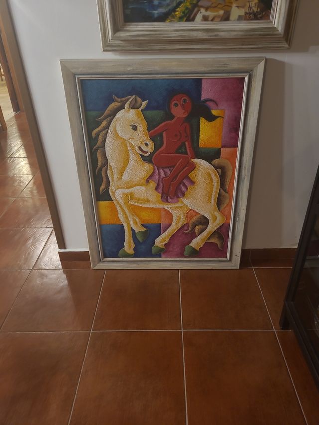 Cuadro oleo hispanoamericano