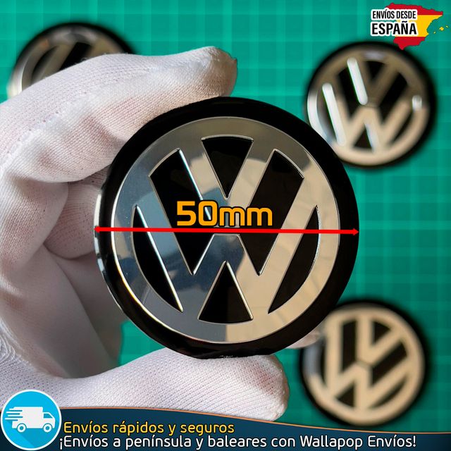 X4 Emblemas Volkswagen 50mm Pegatinas Tapacubos