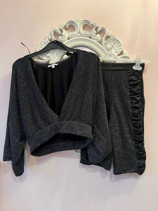 Conjunto brillante fiesta Top y shorts