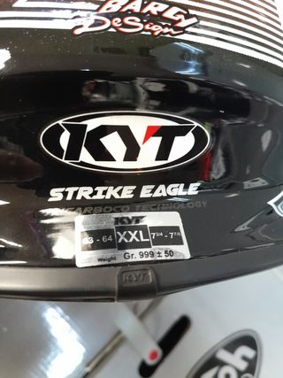 Casco moto XXL cross KYT fibra