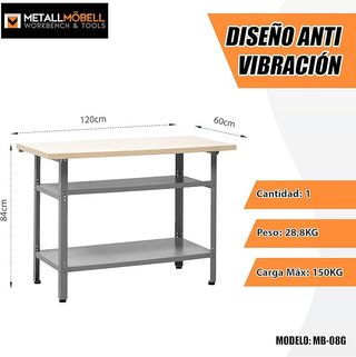 Banco trabajo 120x60x84cm desmontado caja original