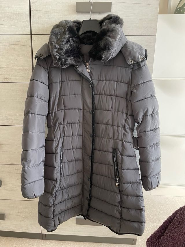 Abrigo acolchado mujer- gris talla M