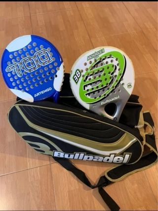 Pala Bullpadel Y Pala Artengo Con Raquetero 