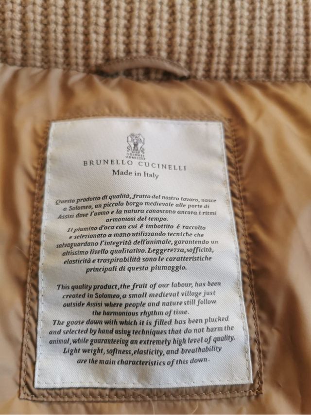 Piumino d’oca e cahemire di Brunello Cucinelli