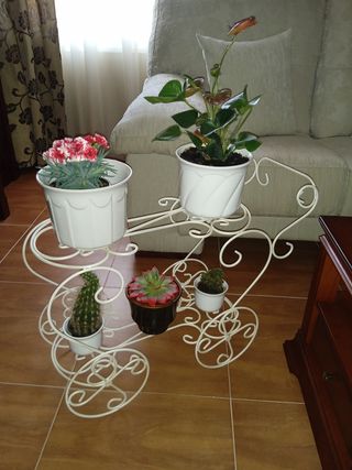 Macetero forja carrito