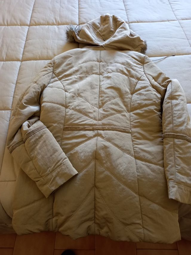 Chaqueta acolchada, mujer, color beige