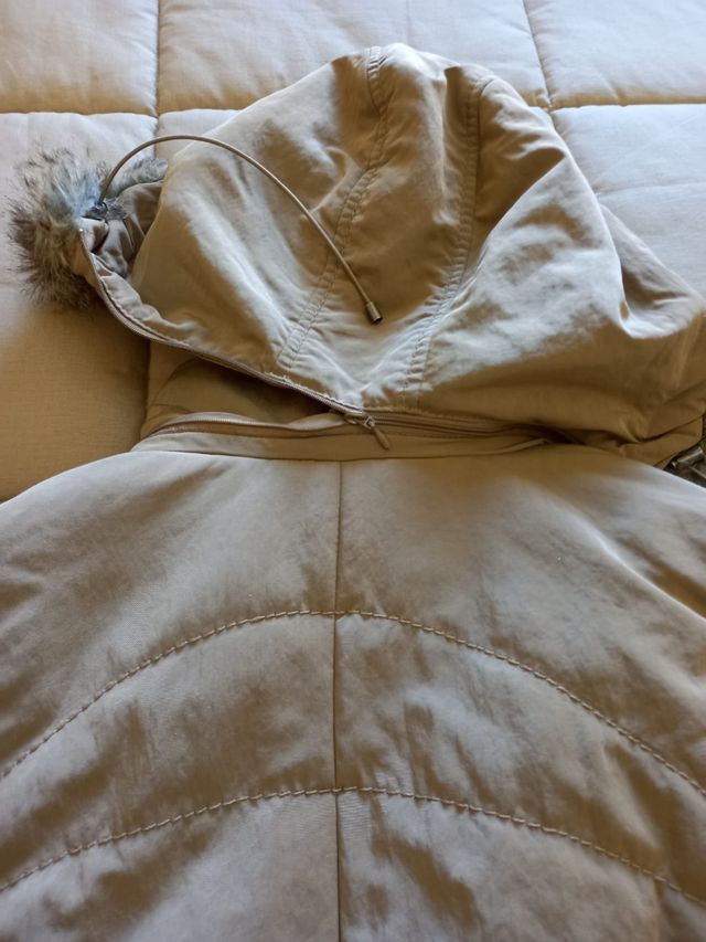 Chaqueta acolchada, mujer, color beige