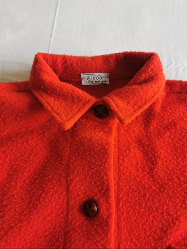 Giaccone in pura lana color mattone