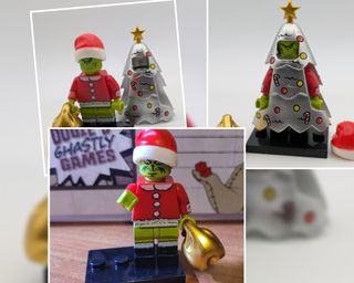 Grinch santa plateado lego compatible