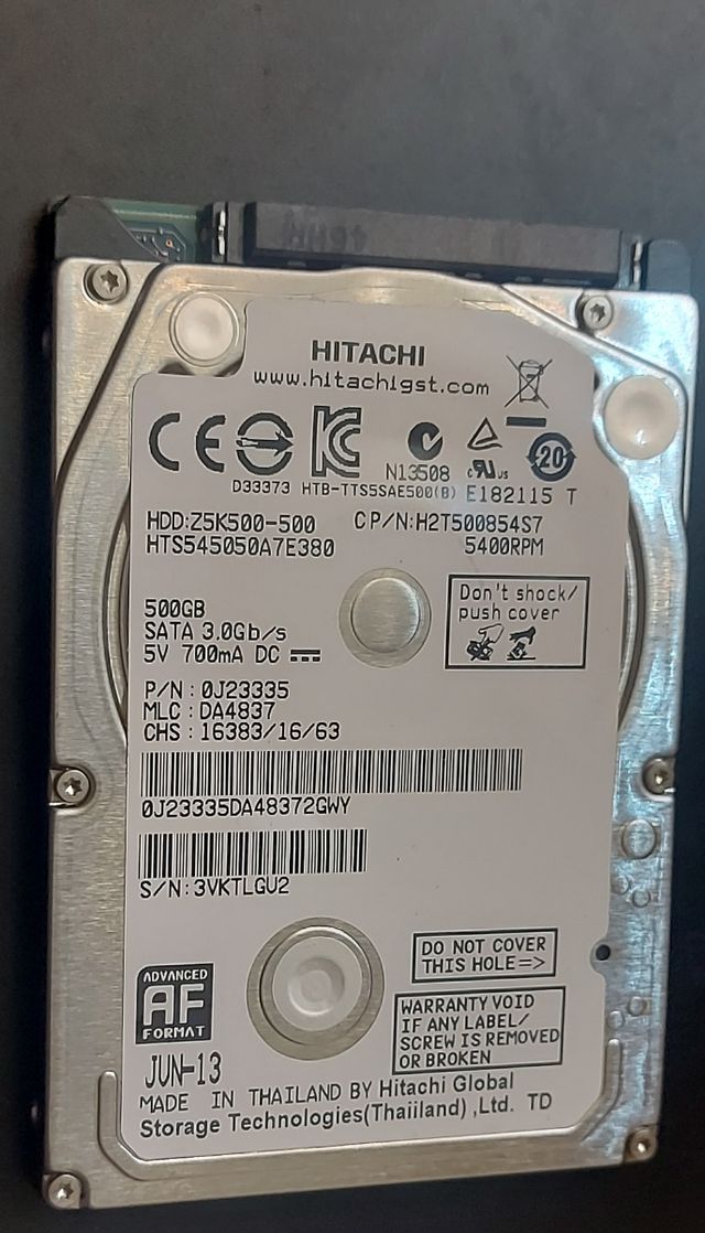 3 HDs 500gb 2.5" Sata Hitachi Seagate