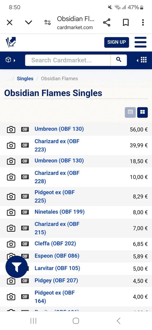 UMBREON Obsidian Flames en inglés