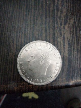 Moneda 100 peseta de plata 1980 con defecto