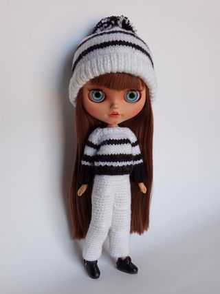 Gorro, jersey y pantalón blanco y negro - Blythe