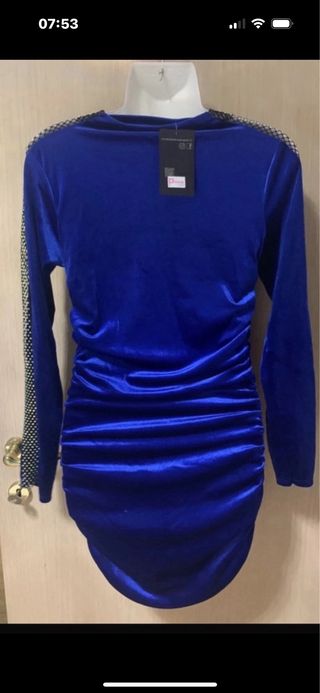 Vestito nuovo blu e brillantini