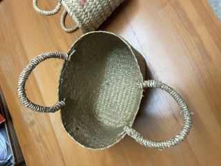 Lote de dos cestas de mimbre