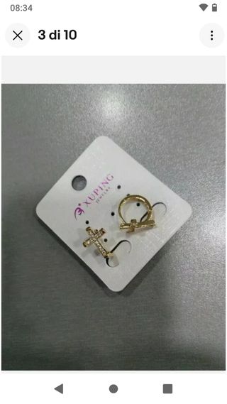 D90 orecchini cerchietto croce uomo