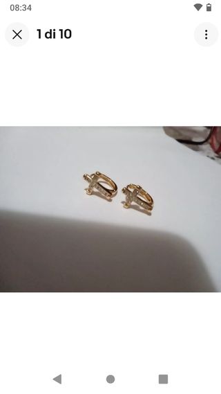 D90 orecchini cerchietto croce uomo