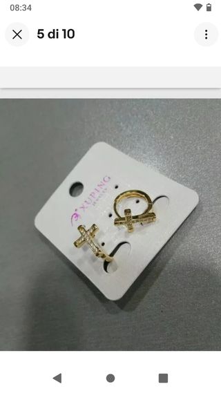 D90 orecchini cerchietto croce uomo