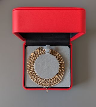 Cadena cubana plata 925 bañada en oro