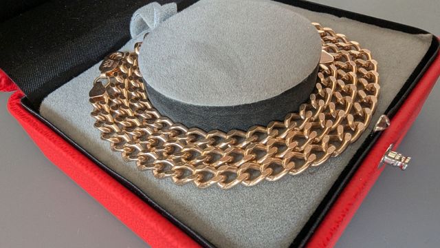 Cadena cubana plata 925 bañada en oro