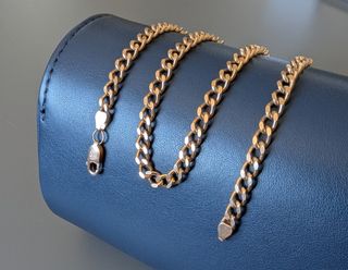 Cadena cubana plata 925 bañada en oro