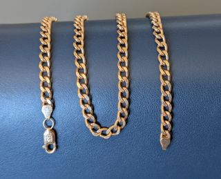 Cadena cubana plata 925 bañada en oro