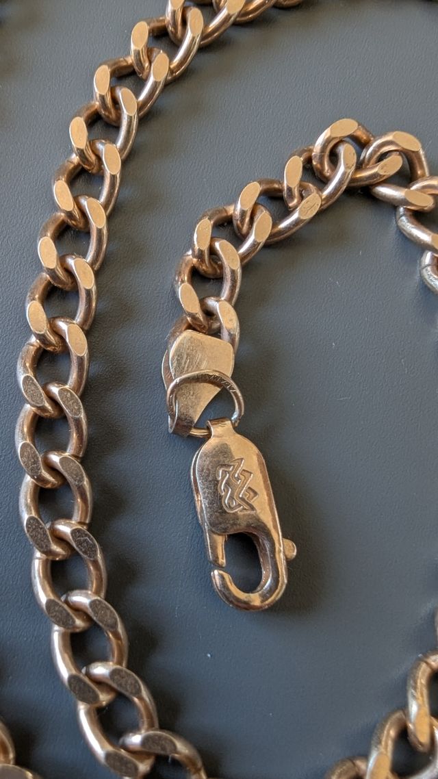 Cadena cubana plata 925 bañada en oro