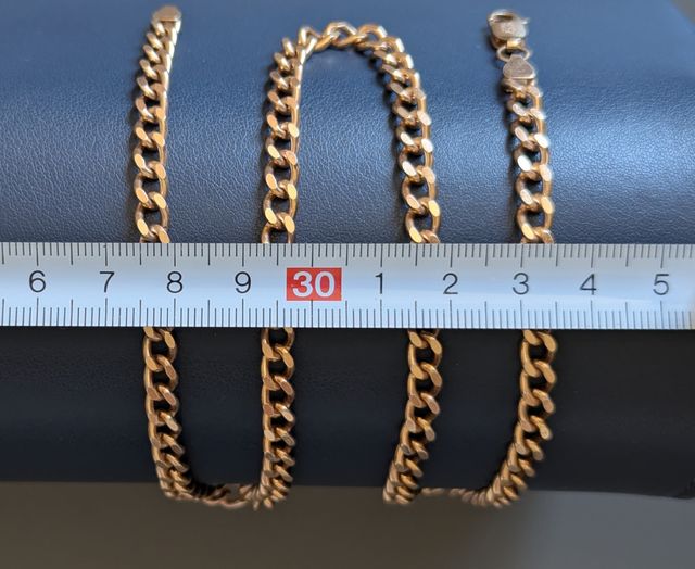 Cadena cubana plata 925 bañada en oro