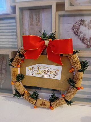Corona de Navidad corchos