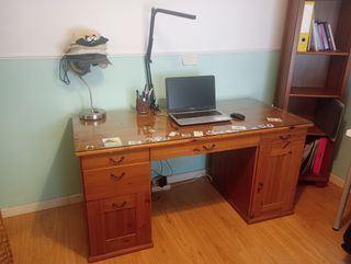 CONJUNTO ESCRITORIO CON ESTANTERIA DE IKEA