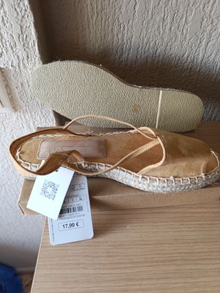 Zapatos mujer esparto con etiqueta