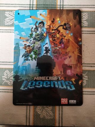 Cartel metálico Minecraft Legends