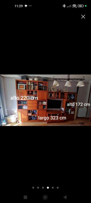 Conjunto muebles salón madera maciza. Mesa,sillas