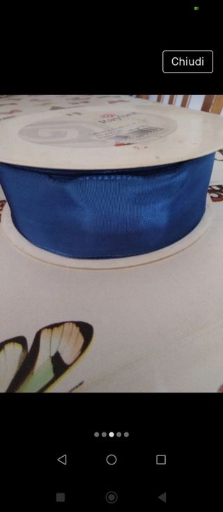 Set 2 nastri raso rosso e blu