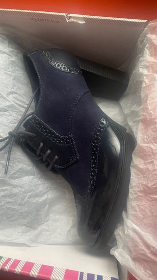 Zapato abotinado azul