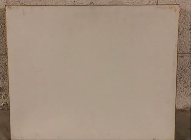 Quadro cornice dorata paesaggio ricamato a 1/2 pun