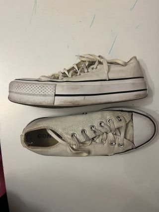 Converse blancas plataforma bajas
