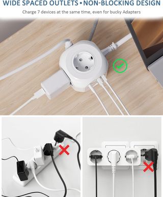 Regleta cuadrada carga rapida USB PRECINTADO