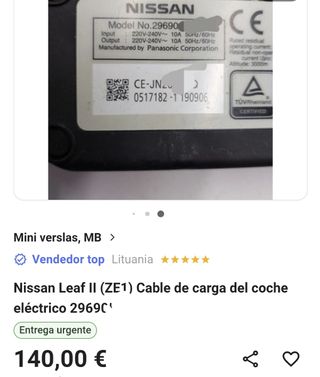 Cable carga coche eléctrico 