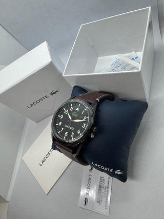 Reloj lacoste correa de piel marron