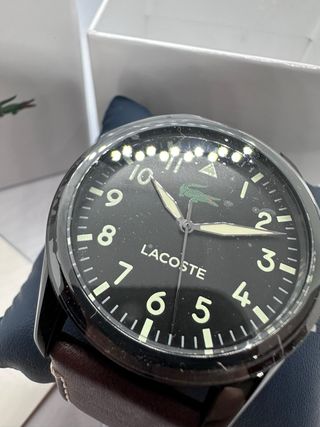 Reloj lacoste correa de piel marron